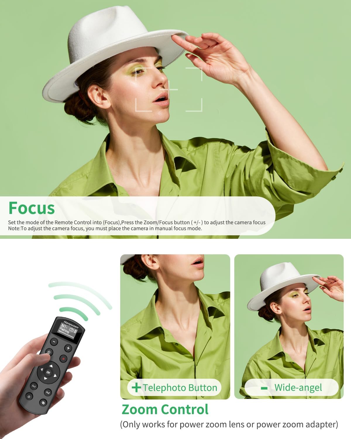 for Nikon Camera Remote Control, Hanpusen Rechargeable Wireless Shutter Release with OLED Screen for Nikon Z6 III/Zf/Z5II/Z50/Z50 II/Z fc/P1000/P1100/P950/B600/A1000/Z6 II/Z30/Z5/Z7 II, Replace ML-L7