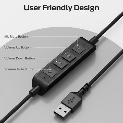 Monster VoiceLink 100 Wired Binaural Headset for PC/Laptop, Computer Headset Stereo Headphones with Microphone, Clear Talk USB-C Wired Headphone for Office, Telephone Counselling Services Work