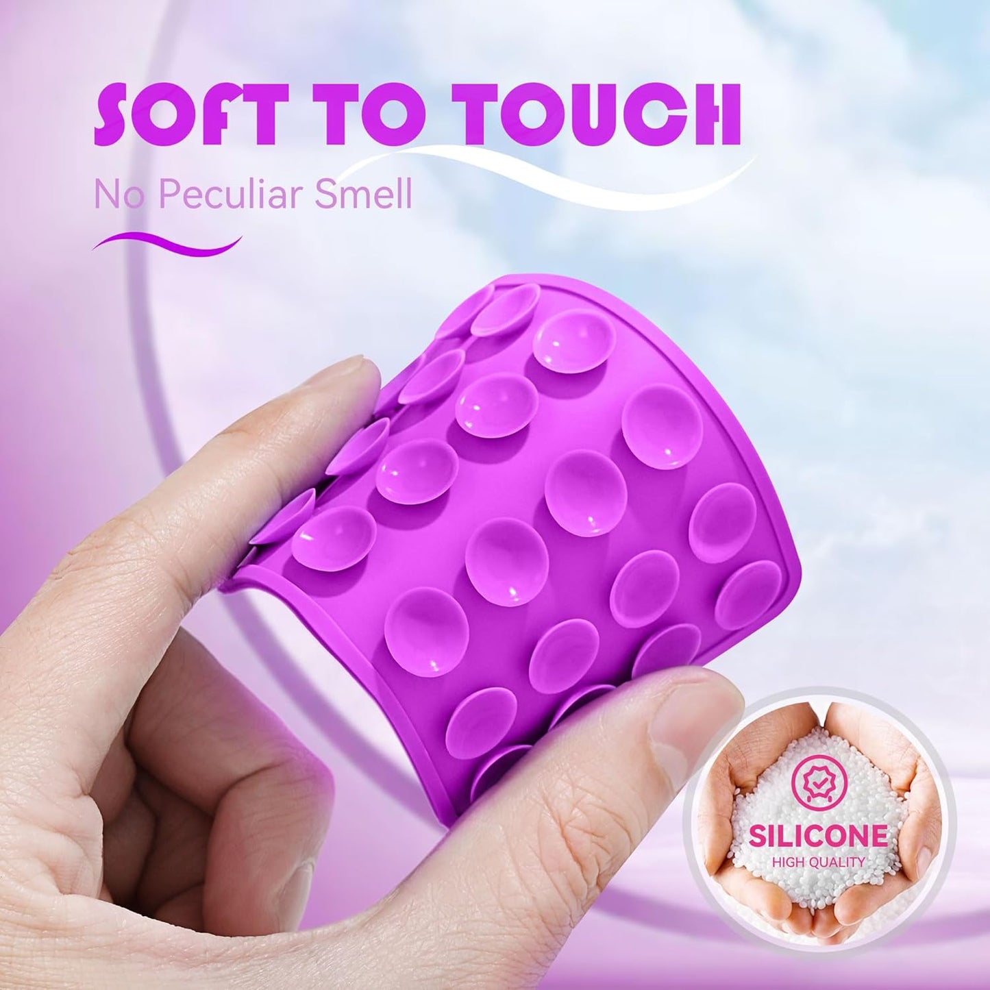 Silicone Phone Sticky Grip, Suction Phone Case Mount for iPhone and Android, Hands-Free Sticky Cell Phone Grip, Mobile Fidget Mirror Holder for Selfies and Videos