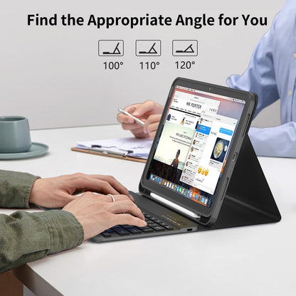 Keyboard Case Compatible for iPad 11th Generation (A16, 2025) and 10th 10.9 inch (2022), Wireless Detachable Keyboard with Premium Protective Cover with Pencil Holder for Apple iPad 2022 10.9 Inch