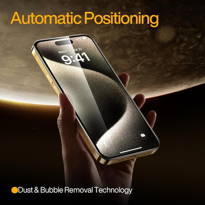 SMARTDEVIL 2 Pack Screen Protector for iPhone 15 (6.1 Inch) Tempered Glass, HD Clear Film, Easy Installation, Dust-Free & Bubble-Free