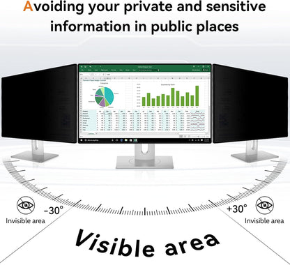 Mamol 22 Inch Computer Privacy Screen Filter for 16:10 Aspect Ratio Widescreen Monitor - Removable Anti Glare Blue Light Filter, Anti-Scratch Privacy Protector Film, Computer Screen Shield 22in