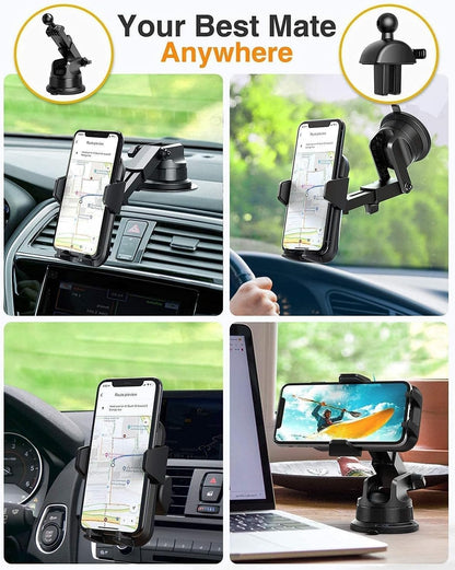 VANMASS [2025 Upgrade Phone Holders for Your Car [Super Suction Cup] Cell Phone Mount Car Dashboard Window Vent Desk Fit for iPhone 16 Pro Max 15 14 Universal Handsfree Automobile Vehicle Cradle