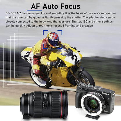 VILTROX EF-M2 Pro Lens Adapter 0.71x Auto Focus EF Lens to M4/3 Mount Adapter Compatible with Canon EF Lens to M4/3 Mount Camera GH4 GH5 GF8 GF9 GX8 GX85 G6 G7 E-M5 E-M10 E-PL7 E-PL8 E-P5 Pen-F