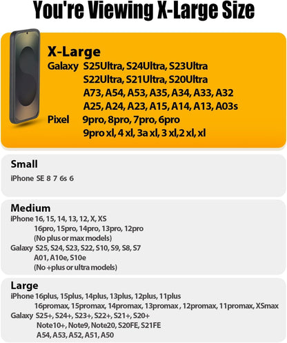 PiTau Holster for Samsung Galaxy Ultra S25 S24 S23 S22 S21 S20 A73 A54 A53, Phone Belt Clip Holder Case for Google Pixel Pro XL 9 8 7 6 4 3, Men's Big Cellphone ID Card Carrying Pouch, Brown X-Large