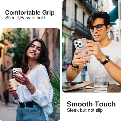 GIN FOXI Fast Charging Battery Case for iPhone 15 Pro Max/15 Plus, 8000mAh 15W Ultra Slim Charger Case Rechargeable Portable Extended Power Bank Case Cover Battery Pack Built-in Cable, Grey(6.7”)