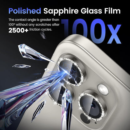 Tensea Camera Lens Protector Compatible for iPhone 16 Pro Max/16 Pro/14 Pro Max/14 Pro, Metal Aluminum Alloy Tempered Glass Cover Camera Screen Protector Accessories, Case Friendly