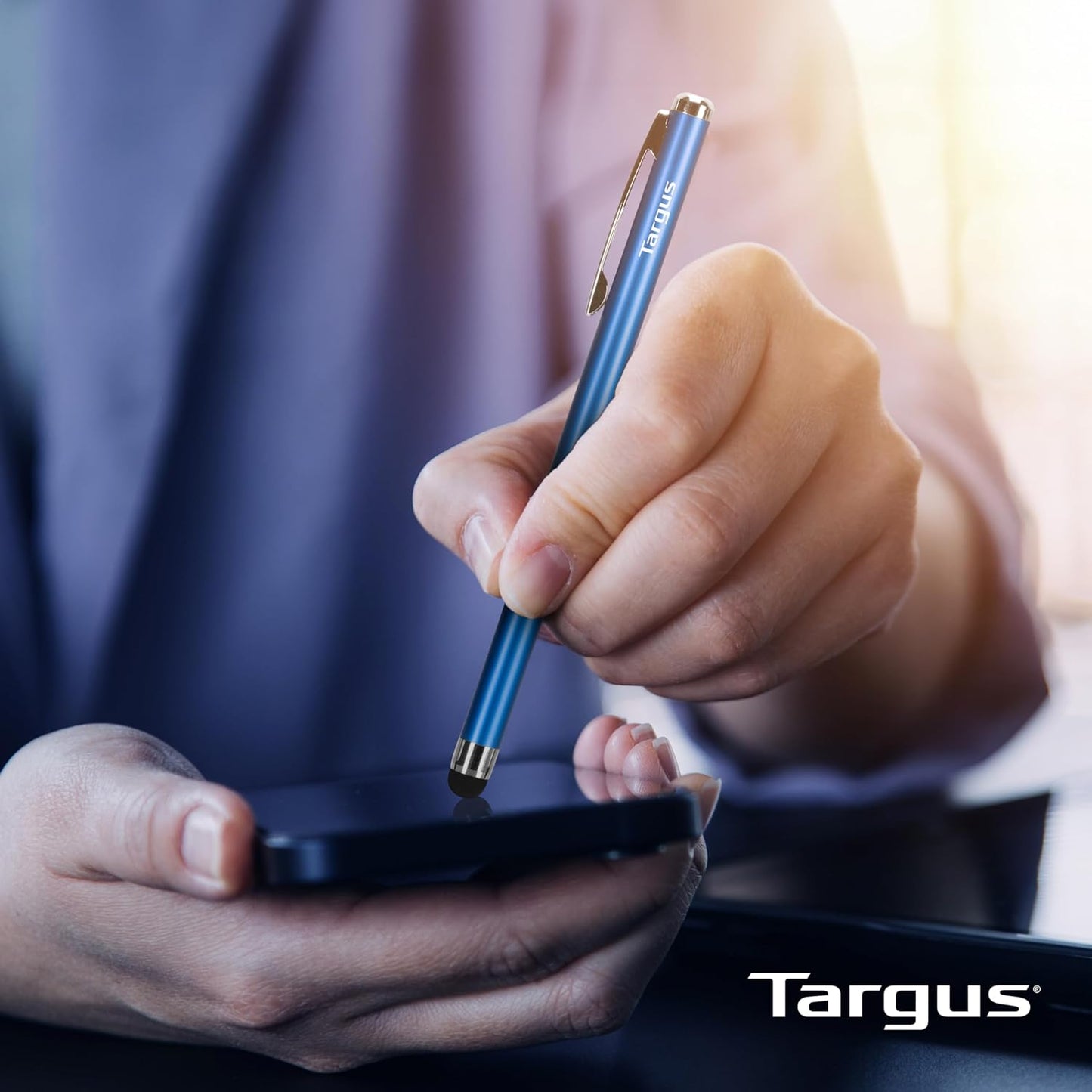 Targus Slim Stylus for Tablets and Smartphones, Metallic Blue (AMM1203US)
