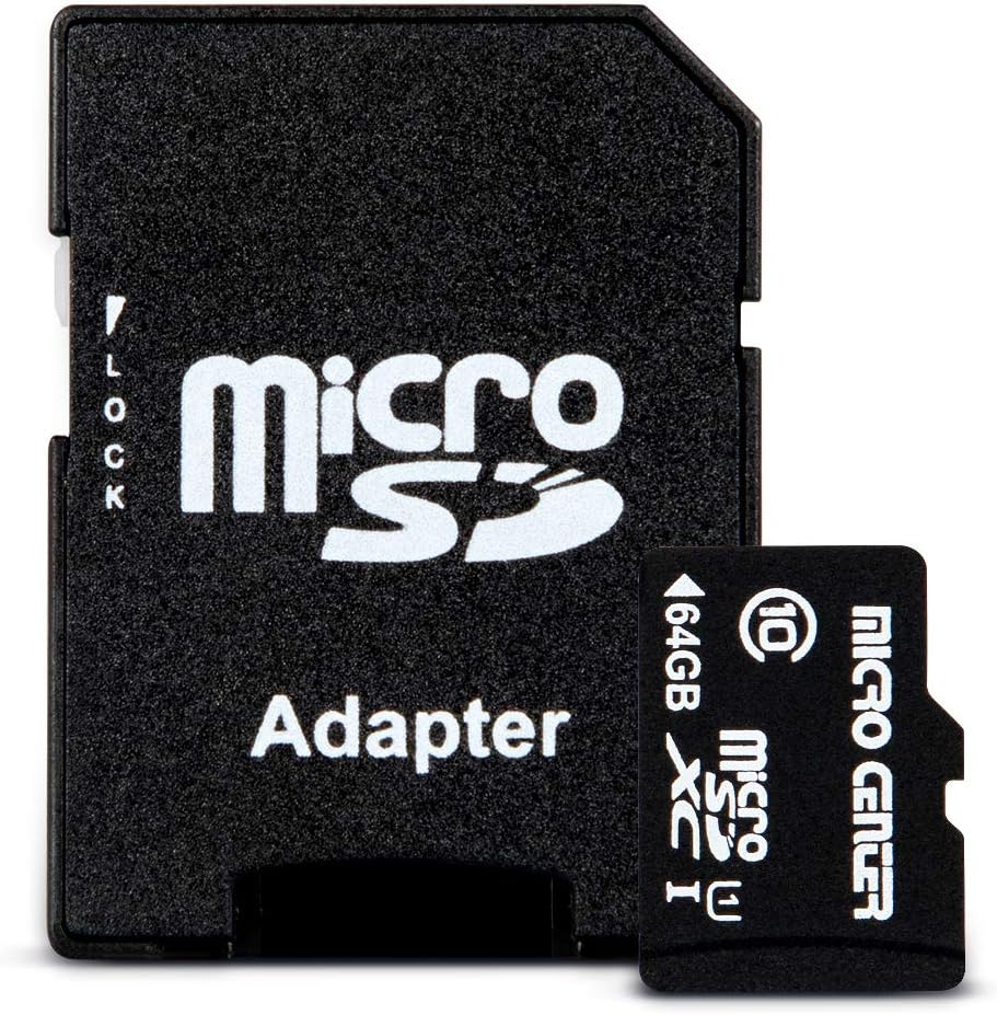 INLAND Micro Center 64GB Class 10 MicroSDXC Flash Memory Card with Adapter for Mobile Device Storage Phone, Tablet, Drone & Full HD Video Recording - 80MB/s UHS-I, C10, U1 (1 Pack)