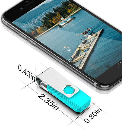 Aiibe 5 Pack 64GB USB 3.0 Flash Drive 64GB USB 3.0 Drive 5 Pack Thumb Drive Memory Stick USB Stick 64GB (5 Mixed Colors: Black Red Cyan Green Purple)