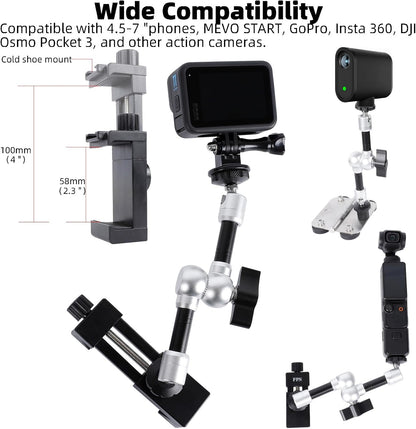 Magnetic Phone Fence Post Mount + Fence Clip Kit for Gamechanger for Mevo Start, GoPro, iPhone, DJI Osmo Pocket 3 and Action Cameras, for Recording Baseball,Softball and Tennis Games
