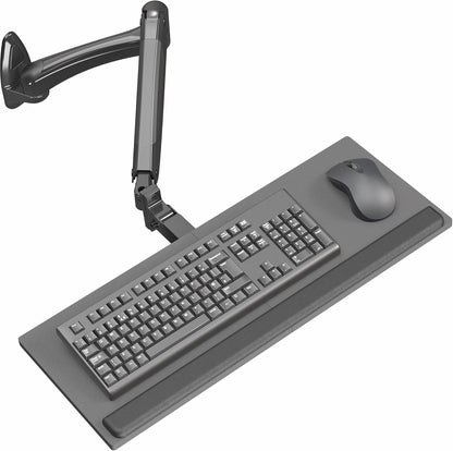 VIVO Sit-Stand 24 Inch Pneumatic Spring Keyboard and Mouse Tray Wall Mount, Counterbalance Height Adjustable Typing Platform, Ergonomic Tilt, Black, MOUNT-KB35B