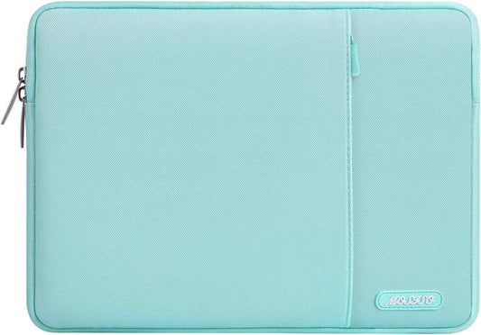 MOSISO Laptop Case 16 inch, 15-15.6 inch Laptop Sleeve Compatible with MacBook Pro 16 M4 M3 M2 M1, HP Acer Dell Lenovo ASUS Notebook, Polyester Vertical Computer Sleeve Bag with Pocket, Mint Blue