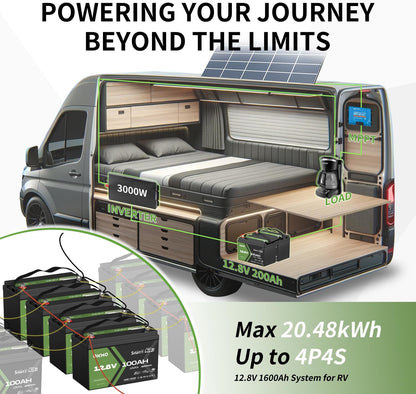 OKMO 12V 100Ah LiFePO4 Battery, Lithium Battery 100A BMS, 10 Years Lifetime 15000+ Deep Cycles,for Marine, RV, Trolling Motor, Boat, Camper, Solar Home Iron Phosphate, Low Temperature Protection