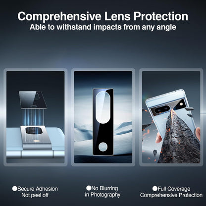 SMARTDEVIL [3+3 Pack for Google Pixel 7 Screen Protector with Camera Lens Protector, Finger Print Reader Compatible, Fast & Easy Installation, Clear 9H Tempered Glass Film, Alignment Frame