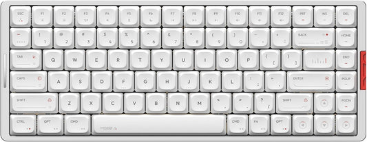 IQUNIX MQ80 Low Profile Mechanical Keyboard for Work and Gaming Tri Mode Wireless Wired CNC Aluminum Hot Swappable RGB Backlit Long Battery Life VIA Support (Silver)