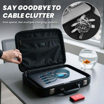 USB C Splitter Multi Charging Cable for Multiple Devices, Fast Charging 4 in 1 Charging Cord, Braided USB C Phone Charger Cable with 4 Type-C Connectors for iPhone 16 15 Pro Samsung S24 S23