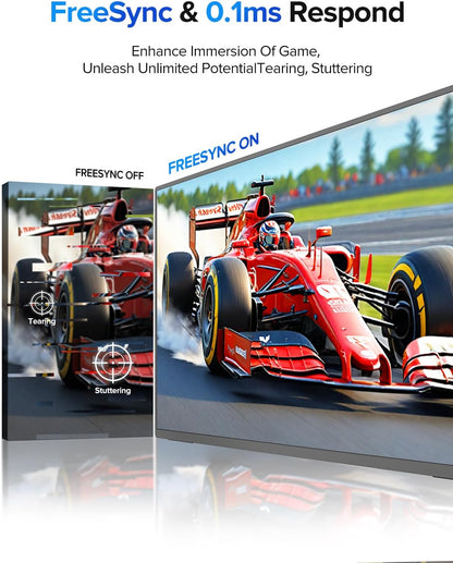 UPERFECT 24.5" 2K Portable Monitor Touchscreen, 165Hz Gaming Monitor FreeSync 0.1ms Fast IPS Large Screen, Built-in 180° Adjustable Stand/VESA, USB-C HDMI Second Screen for Laptop, Phone, Game Console