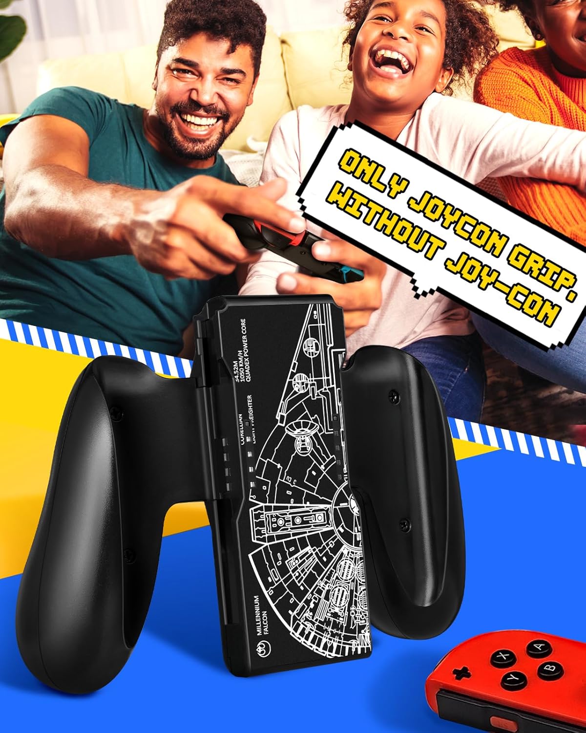 Lotadilo Joy-Con Grip for Nintendo Switch/Switch Oled - JoyCon Comfort Hand Grips Controller for Men Teen Boys Cool Cartoon Anime Design, Gear