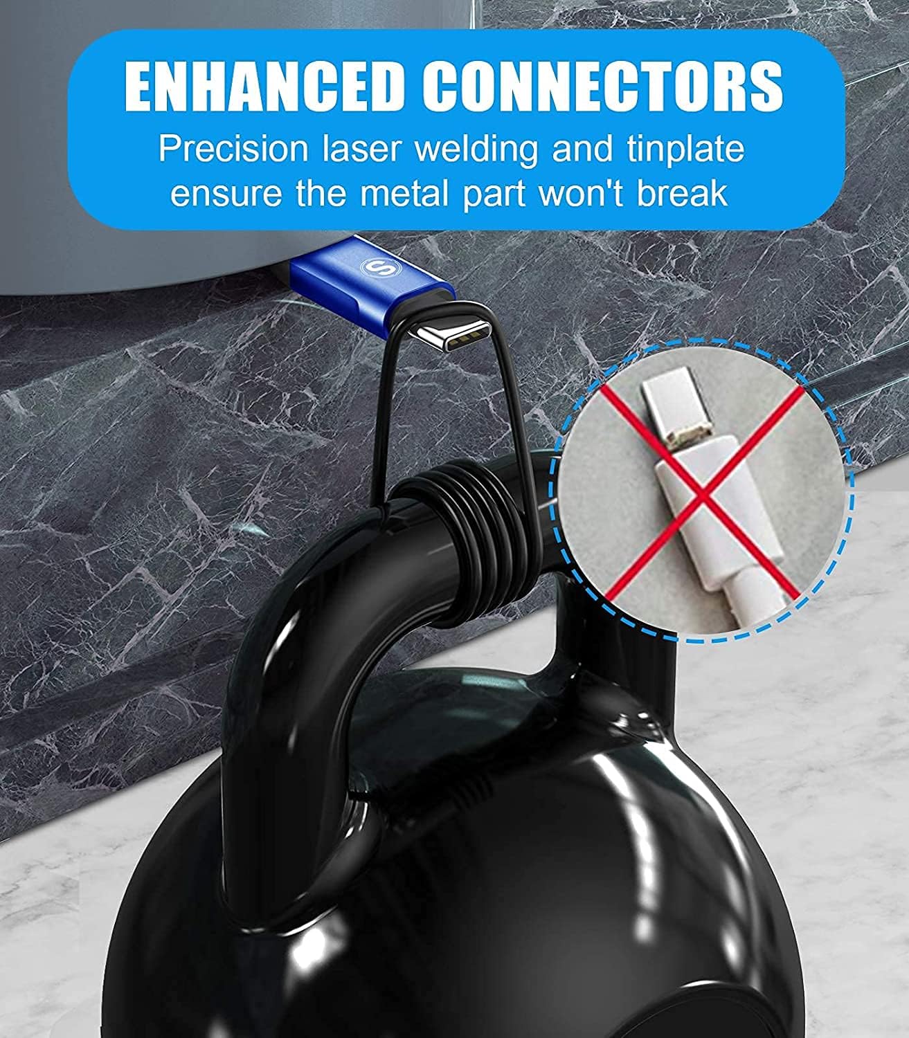 sweguard USB Type C Charger Cable [3-Pack,10ft+6.6ft+3.3ft] iPhone 15 Charger Nylon Braided Cord for iPhone 15 Pro Max Samsung Galaxy S23 S22 S21 S20 S10 Note 20 10 Flip A53 A54 Pixel LG Moto PS5-Blue