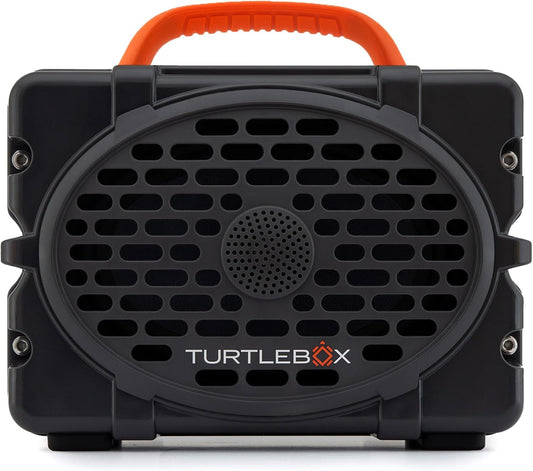 Turtlebox Original Gen 3: Portable Outdoor Bluetooth Speaker – Ultra-Loud (120dB), Waterproof (IP67), Rugged, Impact-Resistant, 3-Day Battery | Party Mode: Unlimited Pairing Stereo, Gray/Blaze Orange