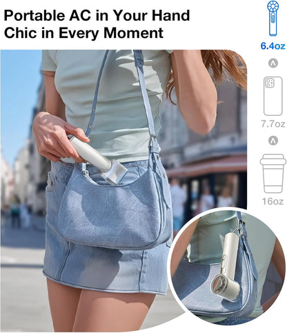 TORRAS COOLiFY iva Handheld Fan with Ice Cooler, [Chill by 50F], 0-100 Adjustable Speed, Super Mini Powerful Portable Fan 5000mAh Rechargeable, Hand Fans for Travel Essentials, Gifts for Women, Ivory