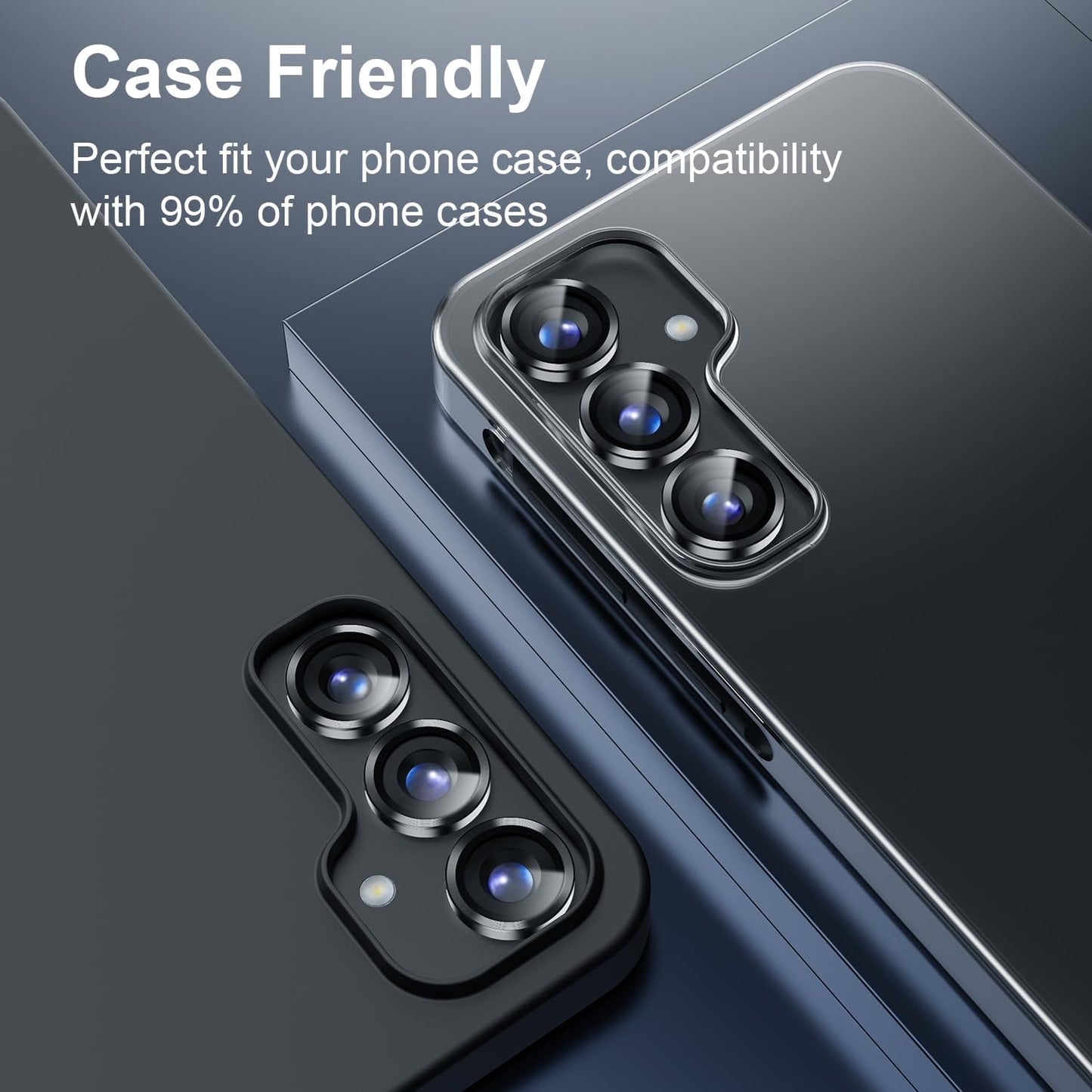 Korecase for Galaxy S25 Ultra Camera Lens Protector,9H Tempered Metal Glass Anti Scrach Rear Camera Screen Protector, Shockproof Metal Ring Lens Protection for Samsung Galaxy S25 Ultra，Black