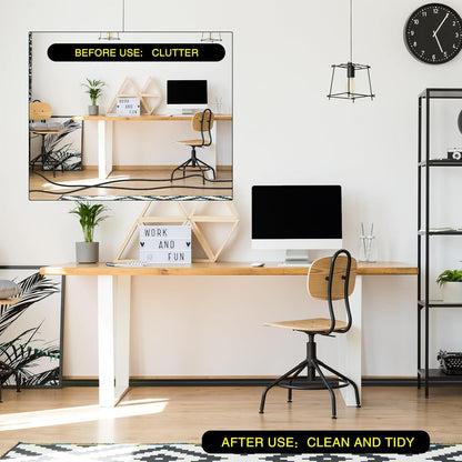 Pangda 10 FT Floor Cable Cover Heavy Duty Cord Cover Protector Power Cable Protector Soft Extension, Organize and Protect Wire on Floor for Home Office or Outdoor Settings (Black)