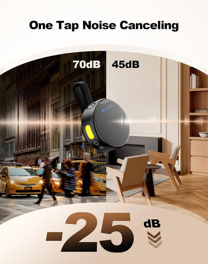 Wireless Mini Microphone for Camera/iPhone/Android/iPad/Laptop, Lav Mic with Charging Case, AI Noise Reduction, 50H Battery, 230ft Range, Lavalier Microphone for Video Recording, YouTube, Vlog