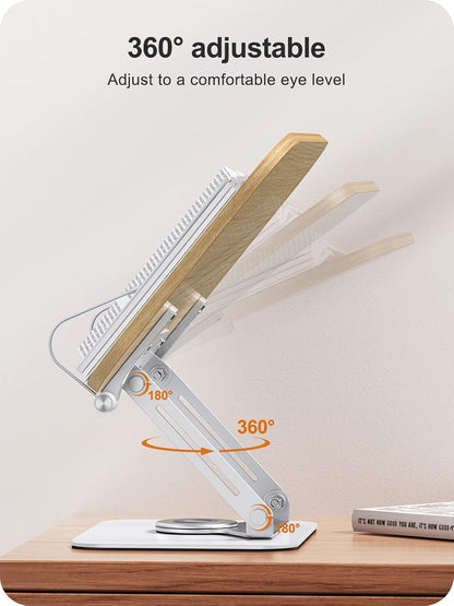 Book Stand for Reading, 360° Adjustable Book Holder, Foldable Book Holder Stand, Cookbook Stand, Textbook Stand, Bible Stand, Hands Rree Book Stand, Laptop Stand, Tablet Stand