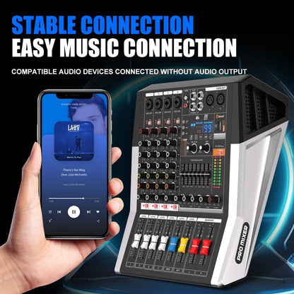 TF400 Dj Mixer 4 Channel Audio Mixer Bluetooth Sound Bar with Power Amplifier 2 * 350W Power Output Powered Mixer USB Audio Interface Sound Mixer with 99 DSP FX Reverb Effects for Streaming Media