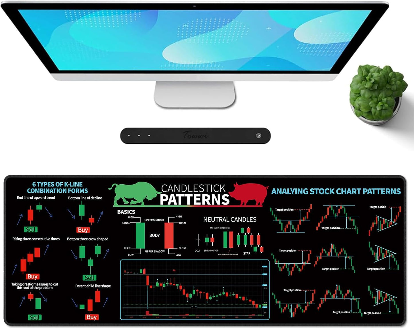 Galdas Gaming Mouse Pad XXL XL Large Long Extended Big Mousepad Non-Slip Rubber Keyboard Mouse Pad with Stitched Edges for Laptop Home Office (31.5x11.8x0.08 Inch) … (Trend)