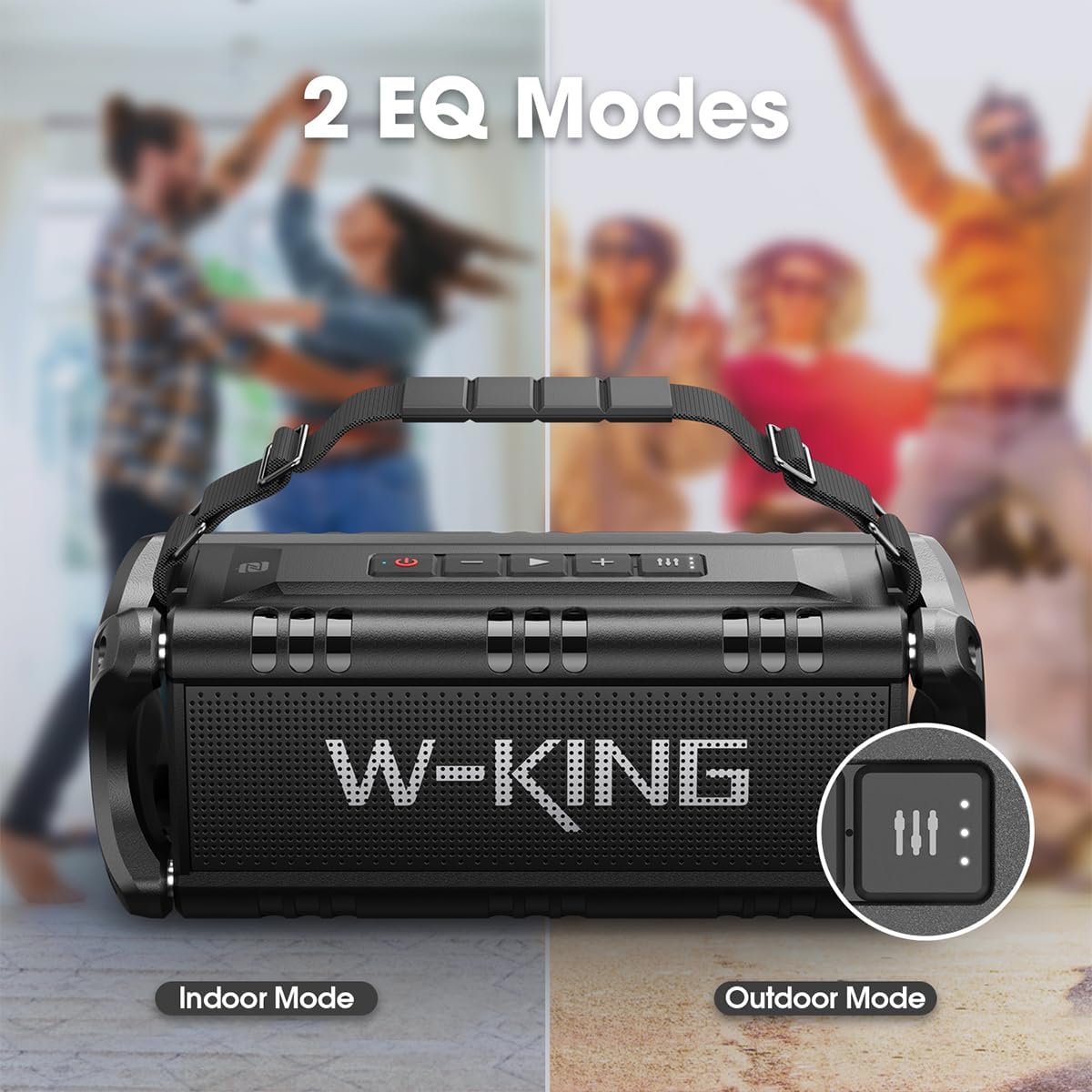 W-KING Bluetooth Speaker, 90W Max Loud Portable Speakers Bluetooth Wireless, IPX6 Waterproof Outdoor Speaker with 50W Deep Bass/2 Powerful Subwoofer/40H/Power Bank/EQ/TF/AUX/NFC for Pool/Party/Travel