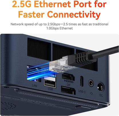 TRIGKRY Key R8 Mini PC, Ryzen 7 8745HS(8C/16T, up to 4.9GHz), 32GB DDR5 5600MHz 1TB PCIE4.0 SSD, Radeon 780M Graphics Gaming PC, Triple 4K@144Hz Display, USB4, WiFi6+BT5.2+2.5G LAN Mini Computer