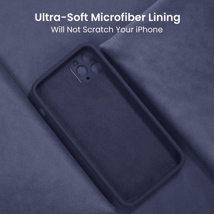 FireNova Designed for iPhone 13 Pro Max Case, Silicone [Camera Protection] Phone Case with [2 Screen Protectors], Soft Anti-Scratch Microfiber Lining Inside, 6.7 inch, Navy Blue