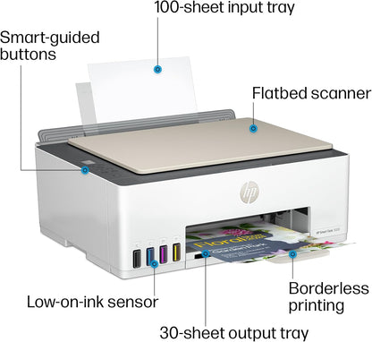 HP Smart Tank 5000 Wireless All-in-One Ink Tank Printer with up to 2 years of ink included, mobile print, scan, copy