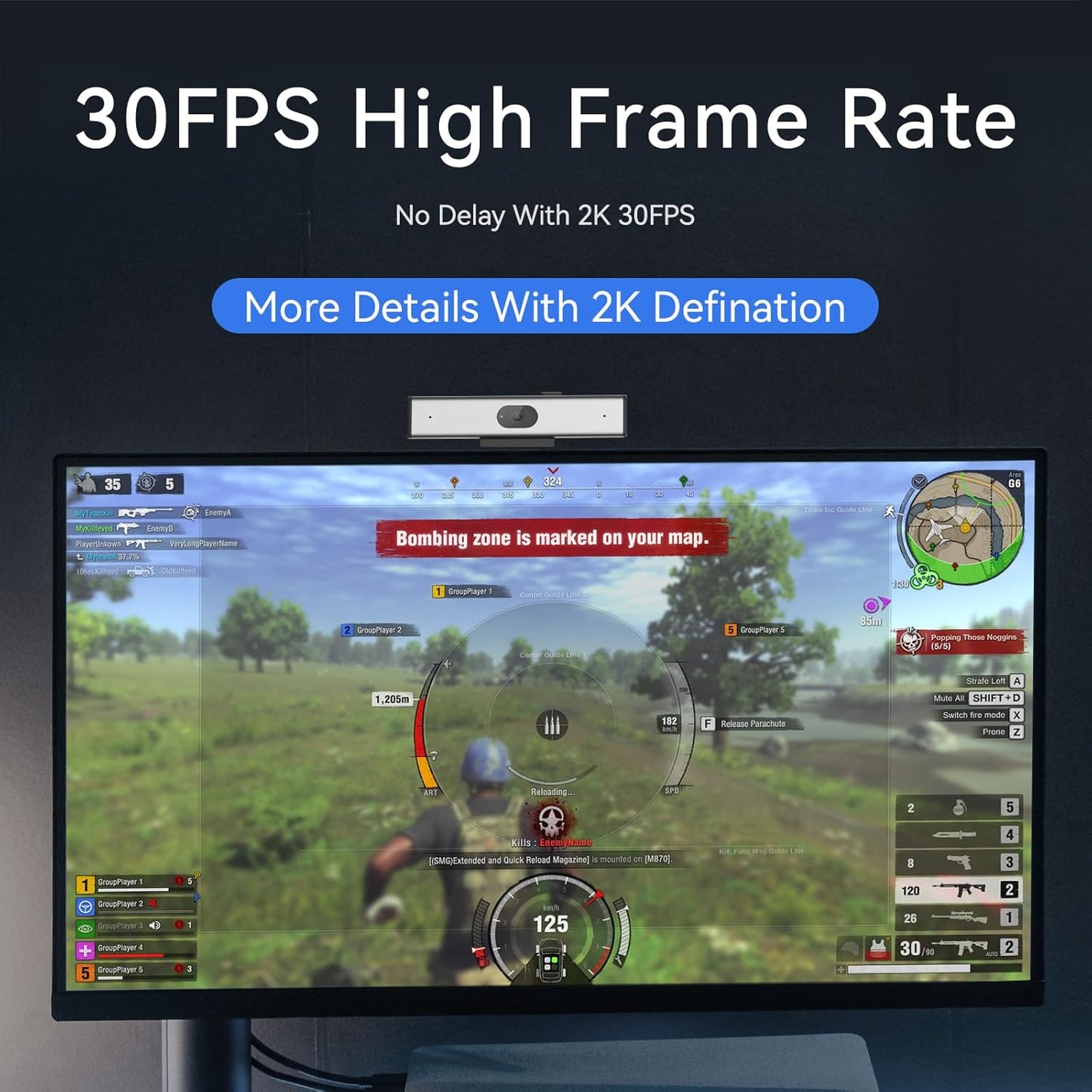 PHILIPS Webcam for PC Streaming with Microphone - 2K Webcam for Desktop Web-Camera, Light Correction, Laptop Web Cam with 2 Mics, USB Camera for Gaming, Laptop/Mac/Zoom/YouTube/Video Calling/Office