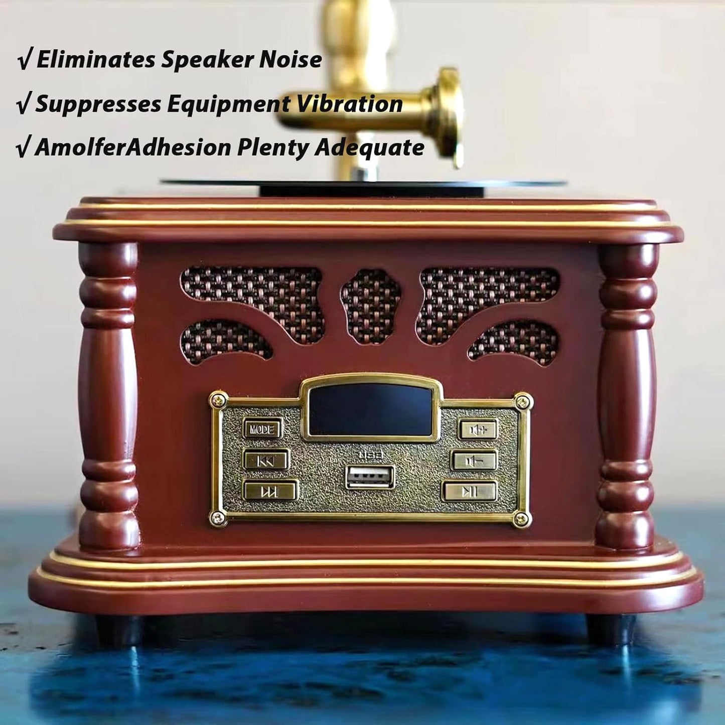 1.2" Silicone Non-Skid Speaker Pads-8Pack, Adhesive, for Small Speakers, Turntable, Subwoofer Isolation Feet, Reduced Resonance & Vibration