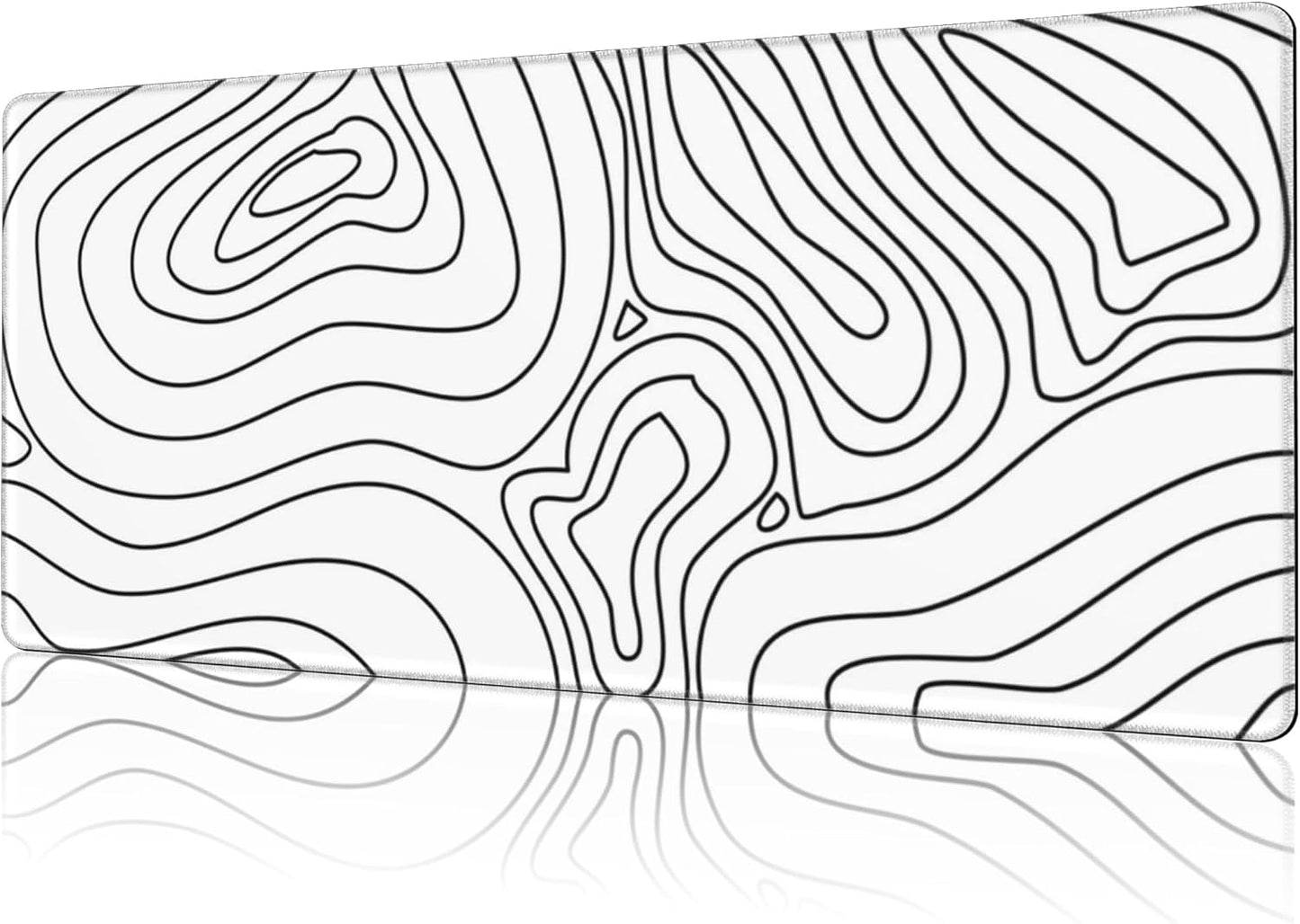 Mouse Pad Large Topographic Contour Map Non-Slip Game Desk Mat with Stitched Edge Laptop Keyboard Desk Pad for Work Home Gaming (35.4 x 15.7 Inches)