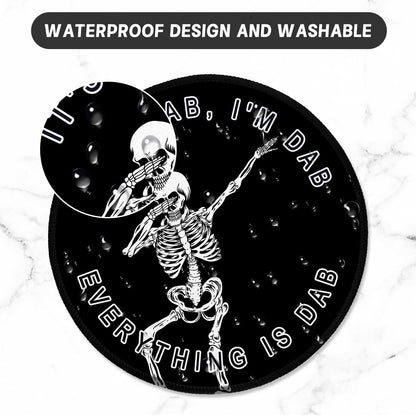 ITNRSIIET Round Mouse Pad with Stitched Edge Premium-Textured Waterproof Non-Slip Rubber Base Desktop Protection Mat Diameter 8.7 inches, Dab