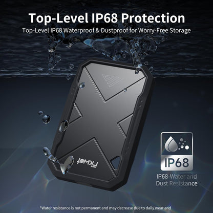 1TB Portable SSD, Up to 2050MB/s, USB 3.2 Gen2 USB-C, IP68 Water & Dust Resistant, Shockproof, External Solid State Drive for Smart TV, Cameras, iPhone 16/15, Windows, Mac and Other Devices (FP90)