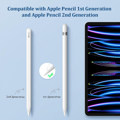 Upgraded Replacement Tips for Apple Pencil Pro/2nd Gen/1st Gen/USB-C,No Wear Out Pencil Nibs Precise Control - Replacement Nibs for Apple iPad Pencil - 8 Pack White