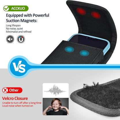 Phone Holster for Belt with Metal Clip and Magnetic Closure Compatible with iPhone 16/15/14/13/12 Pro Max, Galaxy S25/S24/S23/S22 Plus & FE for Everyday Protection, L-Black