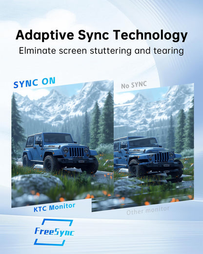 KTC 27 Inch Computer Monitor - QHD (2560 x 1440) Display, Up to 120Hz Monitor, IPS Panel, 123% sRGB, HDMI 2.0 x 2 & DP 1.4 x1, Adaptive Sync, Eye-Friendly Screen PC Monitors for Work Gaming, H27D9