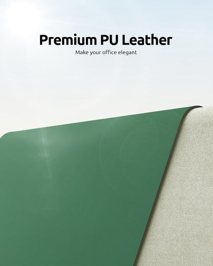 YSAGi Leather Desk Pad Protector, Office Desk Mat, Large Mouse Pad, Non-Slip PU Leather Desk Blotter, Laptop Desk Pad, Waterproof Desk Writing Pad for Office and Home (Jade Green, 23.6" x 13.8")