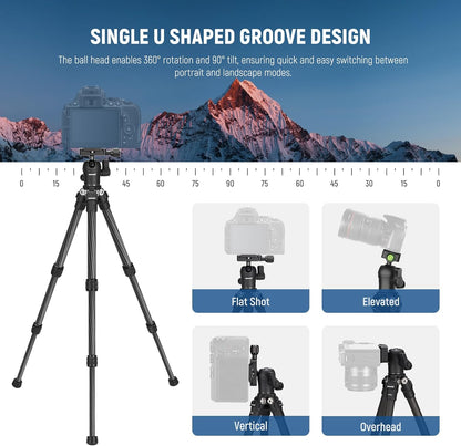 NEEWER TP09 Carbon Fiber Mini Tripod Compatible with iPhone, 20" Lightweight Compact Travel Desktop Tripod Stand with Ball Head, Phone Holder, Remote for Phone DSLR Camera Video Camcorder Webcam