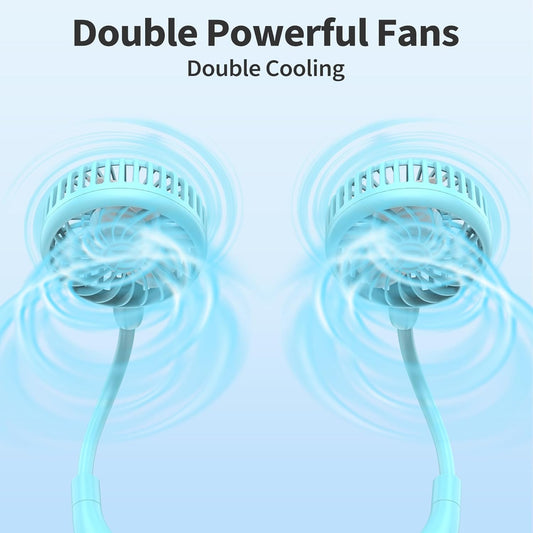 PANERGY Portable Neck Fan Rechargeable Hand Free Personal Fan Mini Wearable Battery Operated USB Fan for Men Women Kids Sport Work Travel