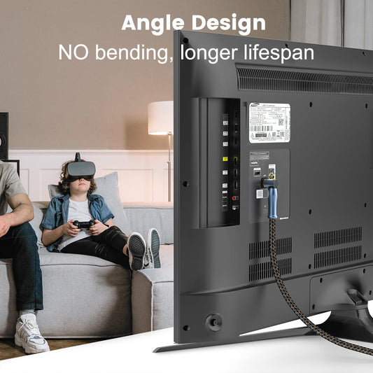 EMK 90 Degree Toslink Optical Cable 24K-Gold Connector 360 Degree Free-Rotating Plug Fiber Optic Cable S/PDIF Toslink Male to Male for Home Theater, Sound Bar, TV, PS4, Xbox (Blue,10ft/3m)