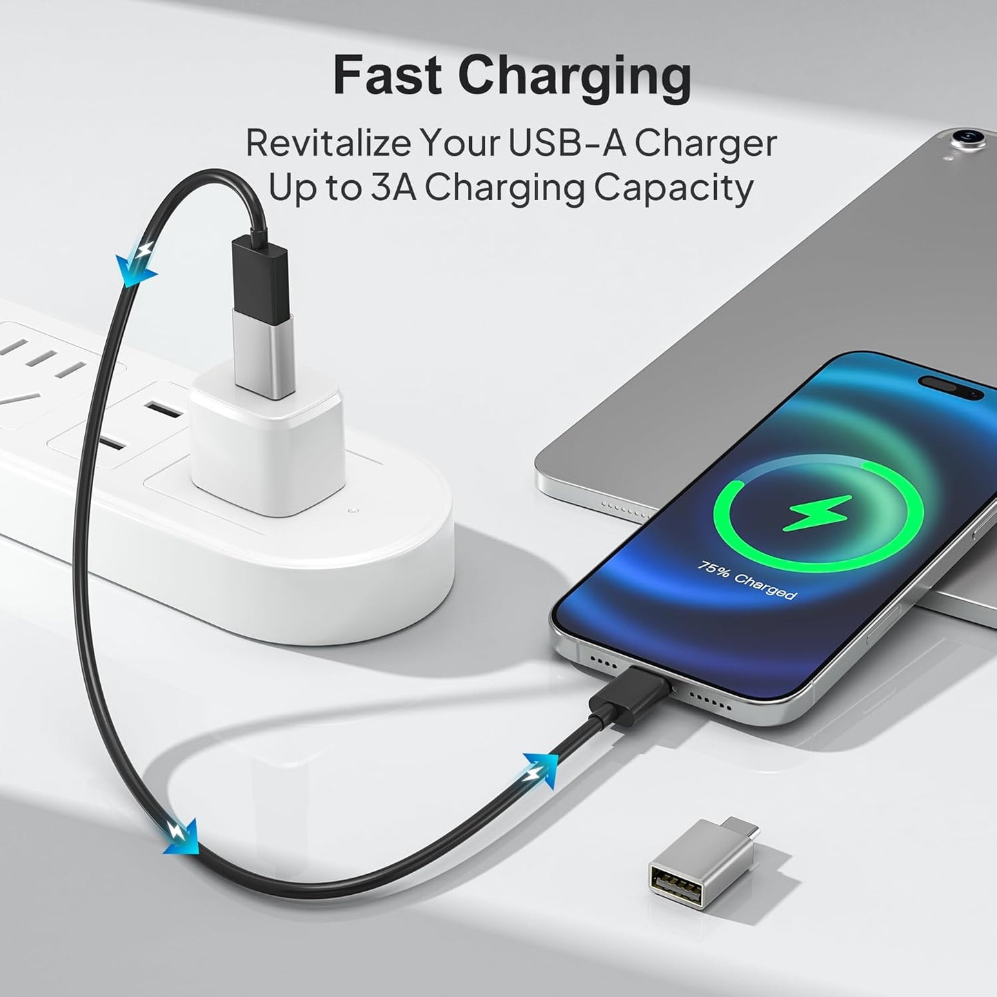 Elebase USB C Adapter for New iPhone 16 4Pack,USBC Male to USB 3.0 Female Adapter,Type C Thunderbolt 4 OTG Converter for Receivers Dongles,Hard Disk,Printers,Camera,Tablet,Laptop,Microsoft Surface