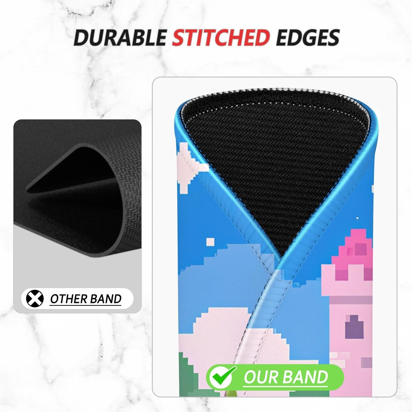 ITNRSIIET Mouse Pad Non-Slip Rubber Base Smooth Surface Stitched Edges Waterproof Durable Compatible with All Mice for Office & Gaming, Desk Accessory, Diameter 8.7 inch, PixelCastle